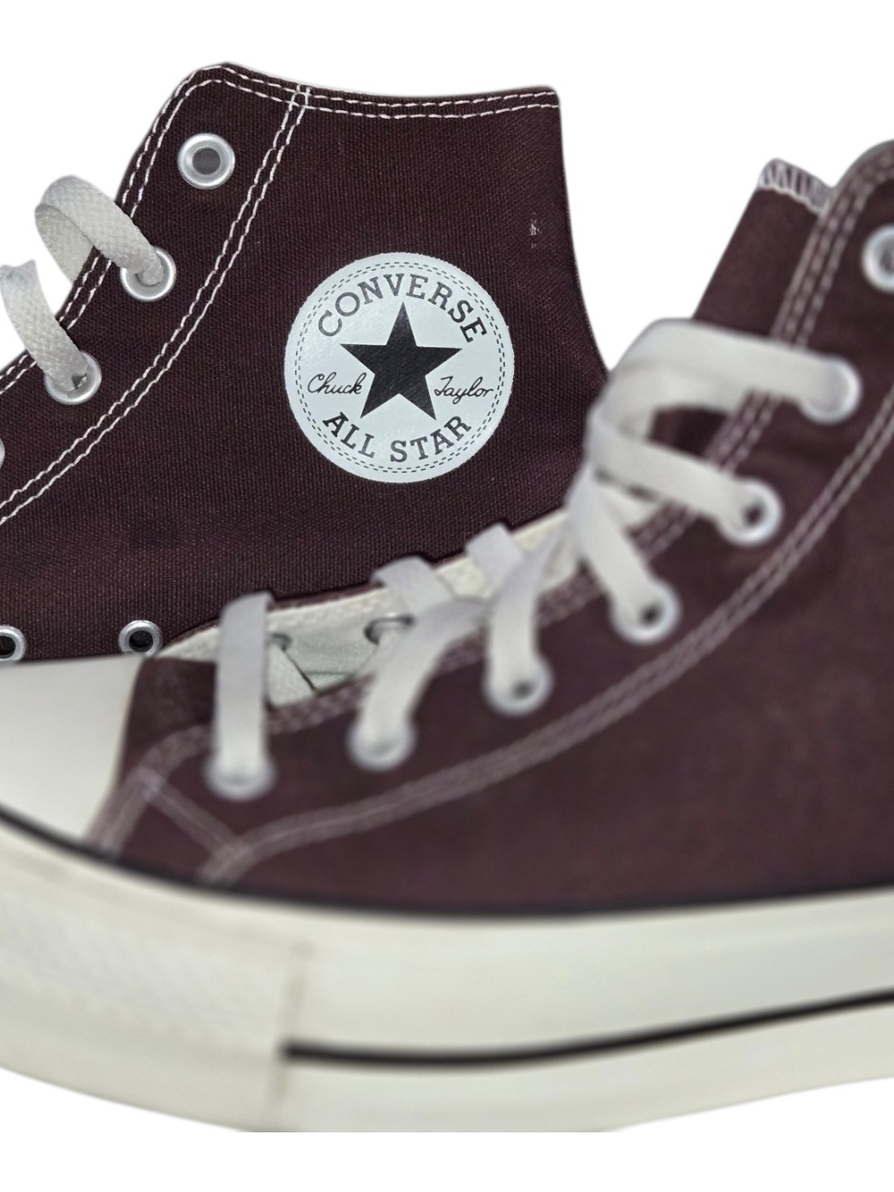 Converse High Top Sneakers Brown with White Accents - Picture 4 of 6